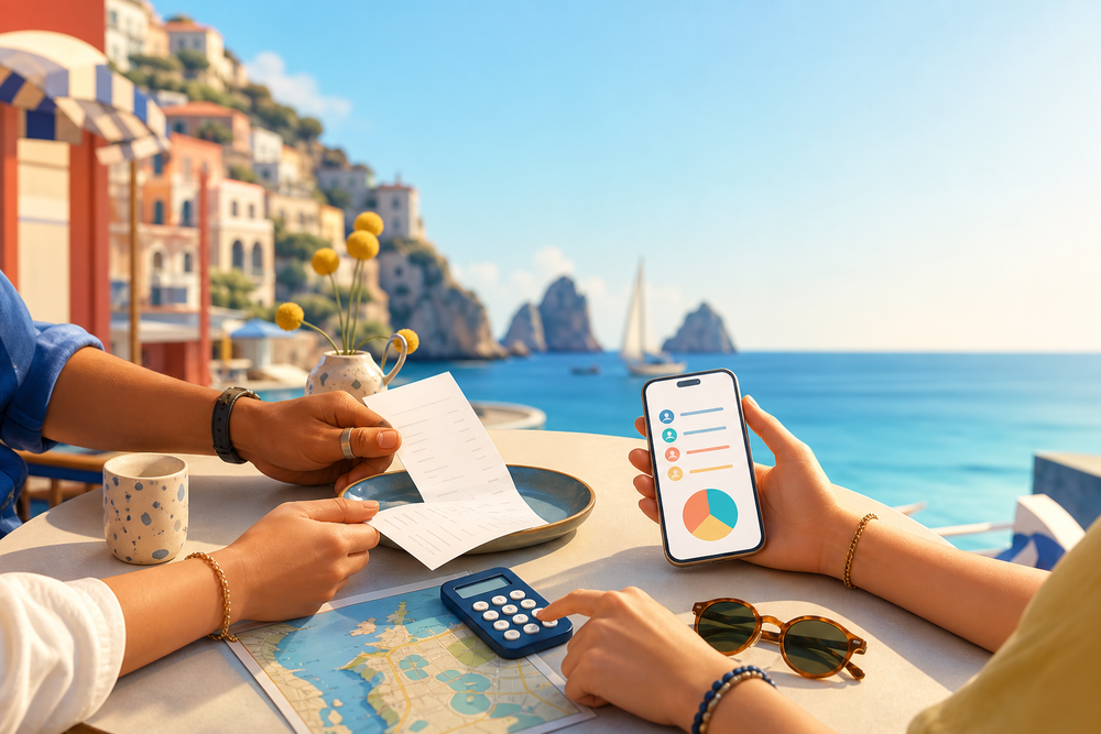 Smezziamo: amici che dividono le spese durante una vacanza al mare